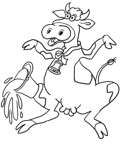 Cow Illustration Coloring Page